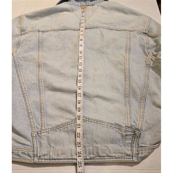 Vintage Tommy Hilfiger Jean Jacket Denim Trucker 90s Distressed Faded Mens Med.. - Picture 12 of 16